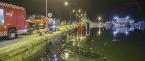 Fiskekutter sunket i havnen