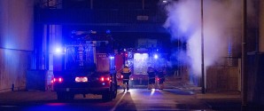 Natlig brand på fiskemelsfabrikken
