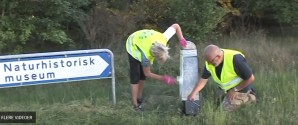 Bevarede vejsten blev malet