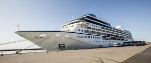 Krydstogt skib på langt togt besøger Skagen i dag