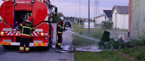Container brand på Niels Bohrs Vej