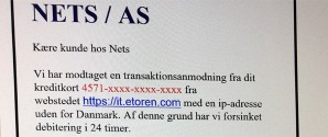 Pas på mails som ser ud til at være fra NETS