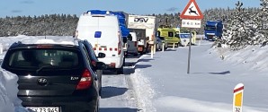 Uheld spærrer Ålbækvej  OPD. OPD.