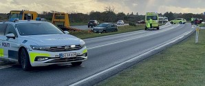 Færdselsuheld lige uden for byen