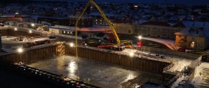 Halvmeter tyk mur opføres i kælderen under Maskinrummet