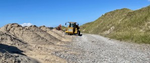 Stranden vest for Højen Fyr har på få dage skiftet udseende
