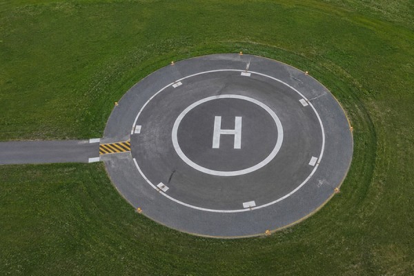 Midlertidig helikopterlandingsplads i Ålbæk