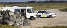 Bomberyddere i aktion på stranden