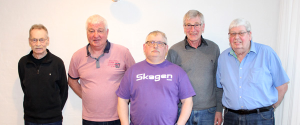 Skagen Møntsamlerforenings bestyrelse som den ser ud i dag. Fra venstre Tommy Ingvardsen, Carl Chr. Burmeister, Jørgen Rasmussen, Mark Leslie Henriksen og Peter Larsen.
Konstituering finder sted i nærmeste fremtid.
Godt år i Skagen Møntsamlerforening