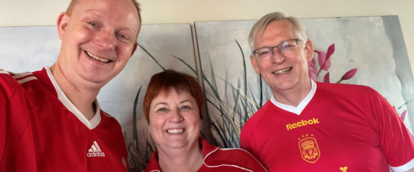 Beierholms hold i Skagen.
Søren, Helle og Frank. Lokale medarbejdere samlede ind til Børnecancerfonden