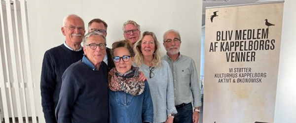 Kappelborgs Venners bestyrelse: Bjarne Kvist, Allan Kastor, Bo Meyer, Ulla Egholm, Jakob Dalsgård, Flemming Stig og Susanne Nielsen. Privatfoto. Stigende medlemstal i Kappelborgs Venner